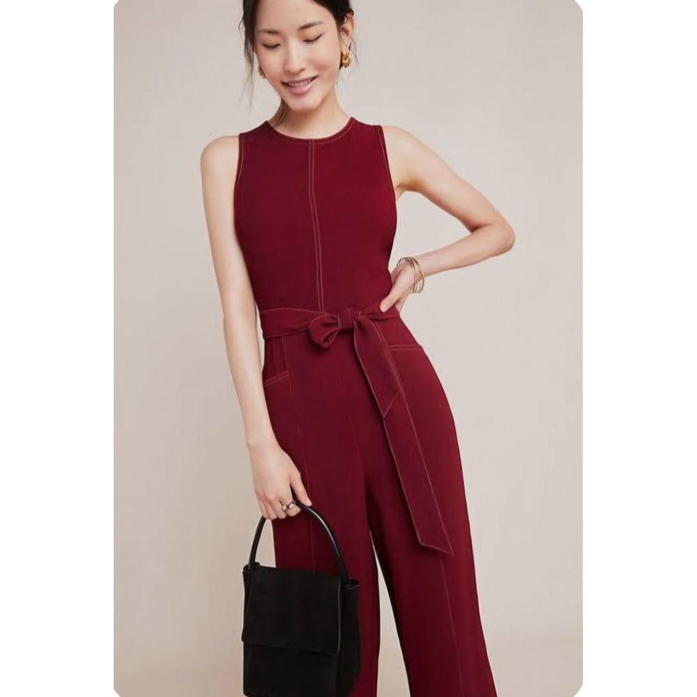 NWT Greylin By Anthropologie Women's Size 3X Wide Leg Jumpsuit Stitching Belt